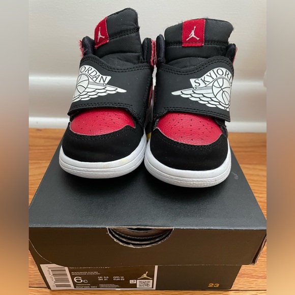 Sky Jordan 1. Size 6c. Red and Black - Picture 1 of 9
